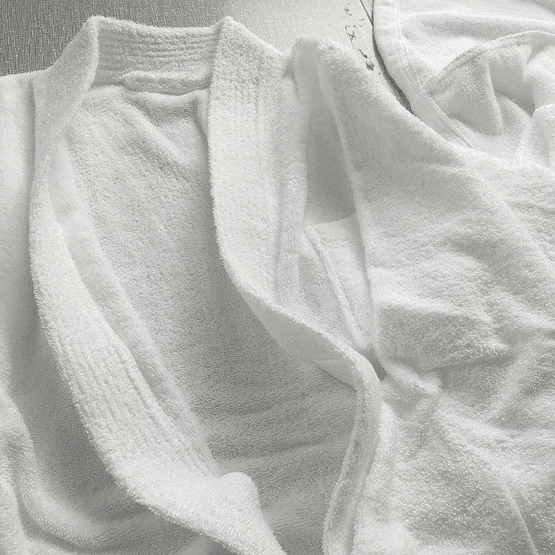 Absorbent White Terry Cloth Spa Resort Hotel Bathrobe suppliers