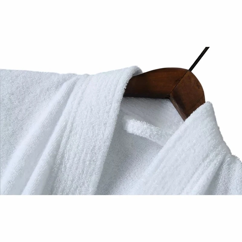 Absorbent White Terry Cloth Spa Resort Hotel Bathrobe high quality