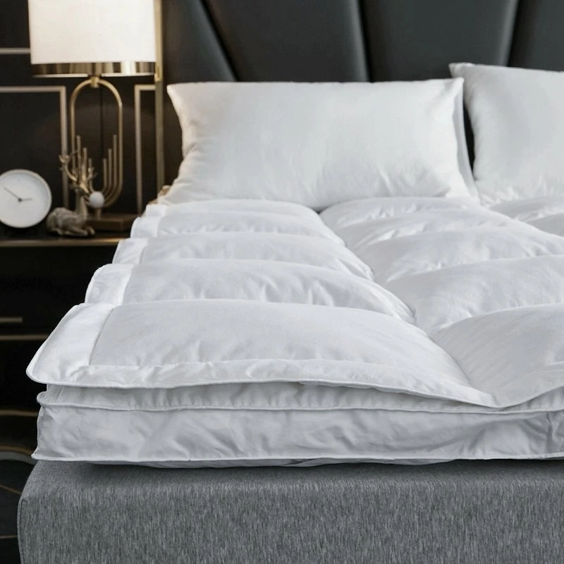 Double-Layer Overfilled Down Filled Hotel Mattress Topper factory