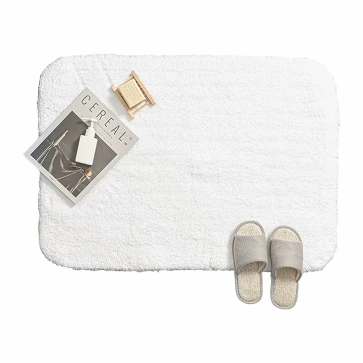 Absorbent Shaggy Plush Hospitality Bathroom Floor Mat factory