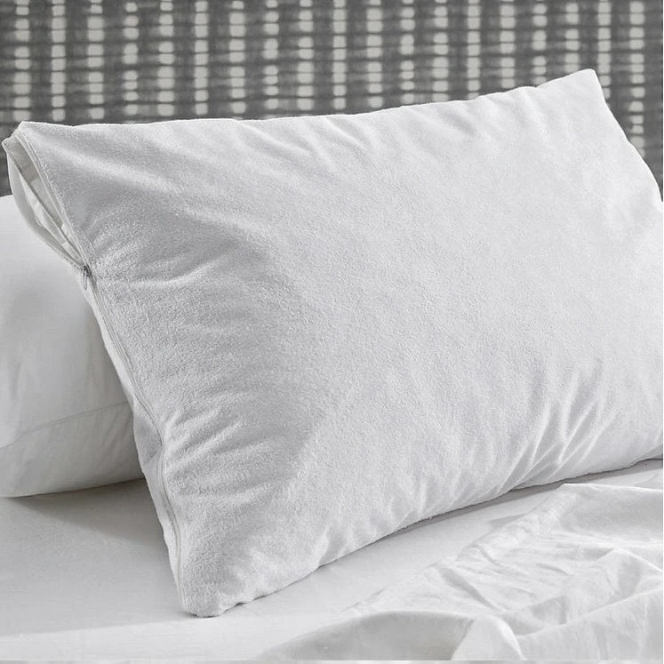 Poly Cotton Terry TPU Waterproof Zippered Pillow Protector