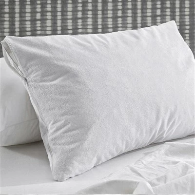 Poly Cotton Terry TPU Waterproof Zippered Pillow Protector