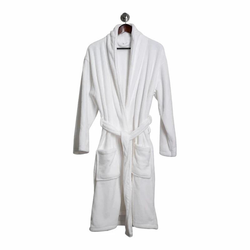 Soft Plush Microfiber Coral Fleece Hotel Bathrobe