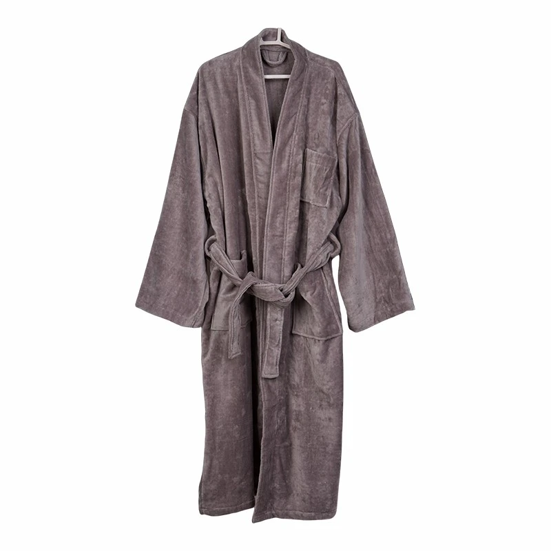 Soft Plush Velour Inner Terry Hotel Bathrobe high quality