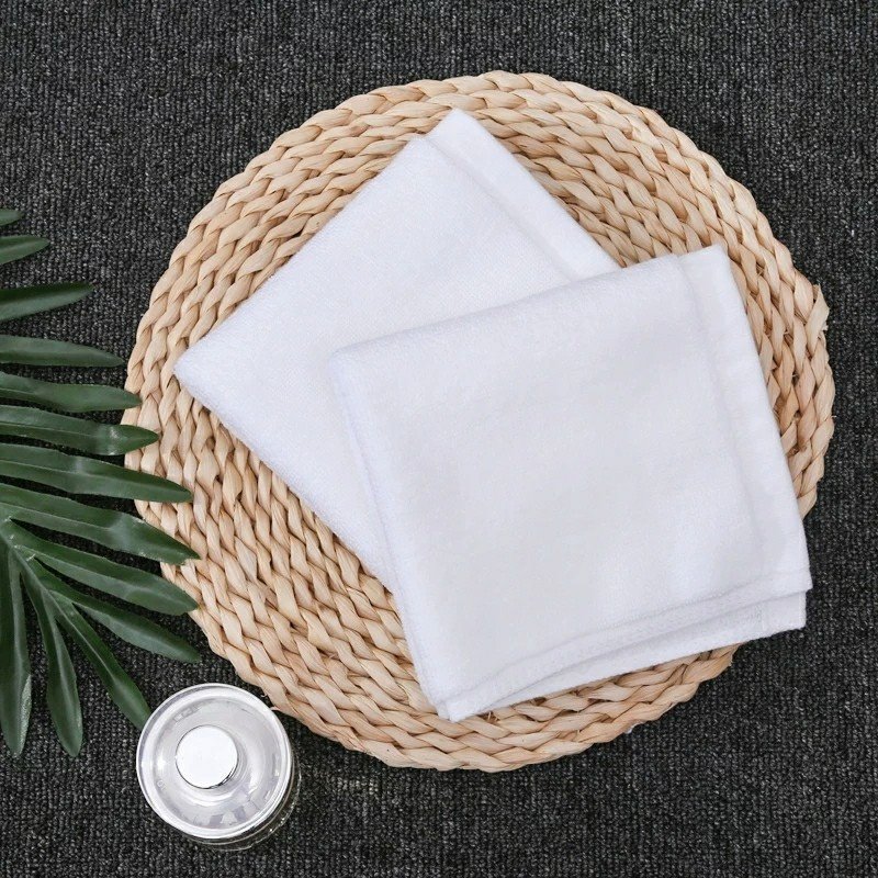 White 100% Cotton Terry Hotel Face Towel factory